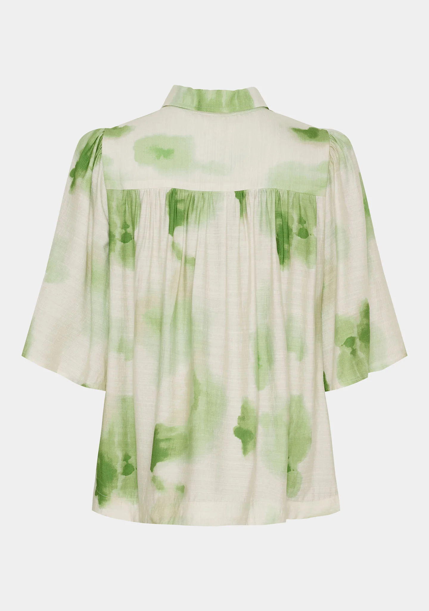 Ane placket blouse green watercolour