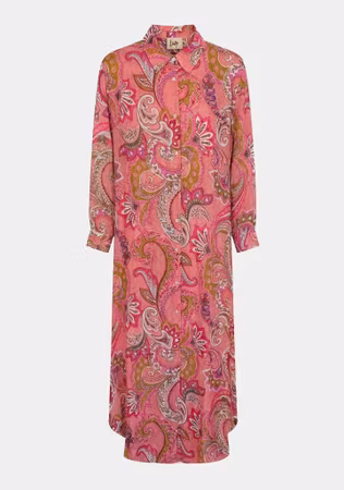 Lotta skjortklänning rose paisly
