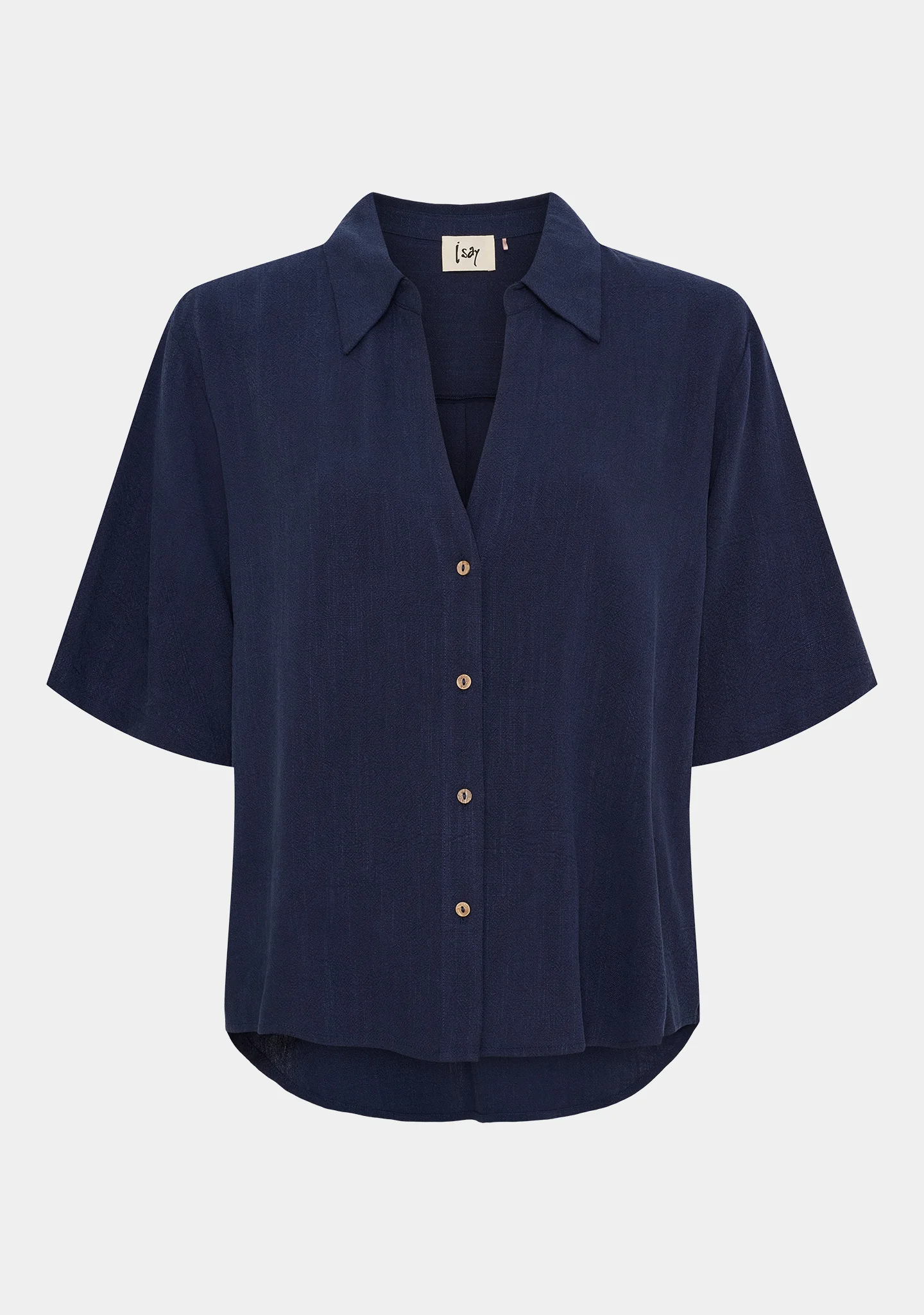 Pearl kortärmad skjorta marinblå