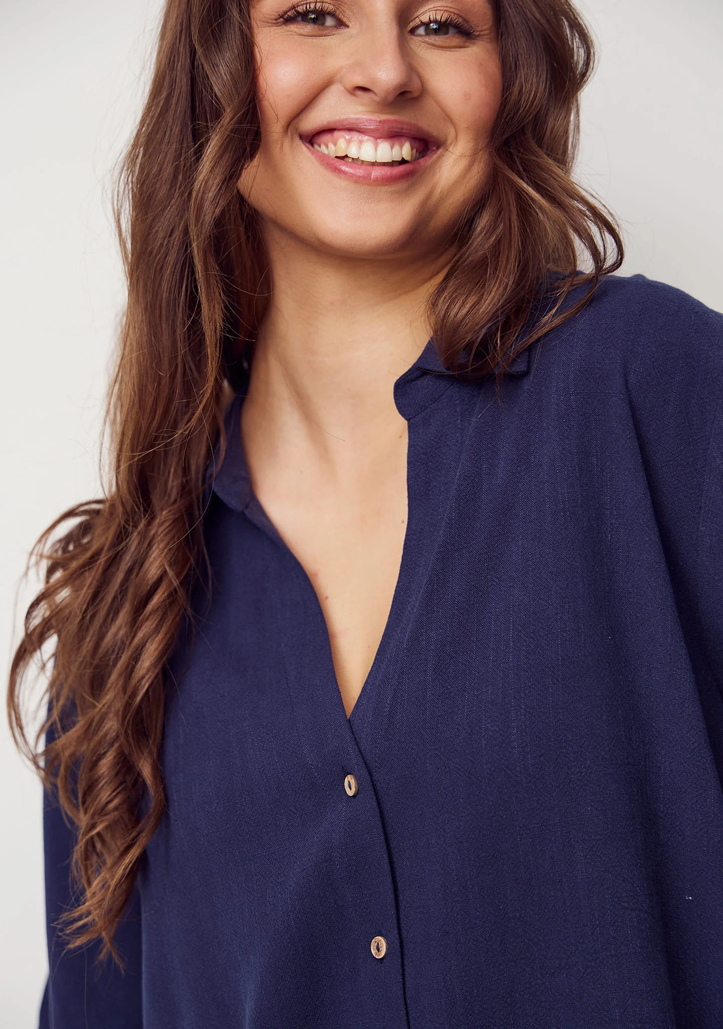 Pearl kortärmad skjorta marinblå