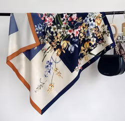 Paris scarf navy blommig