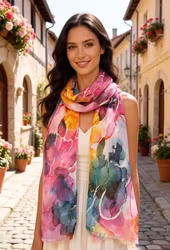 Paris sjal mix abstrakt mönstrad