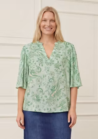 Melba blus grön paisley