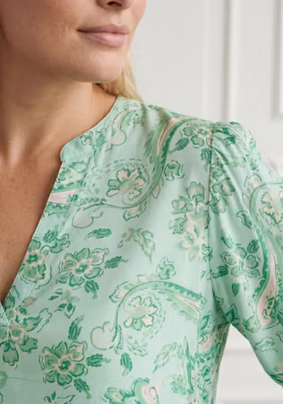Melba blus grön paisley