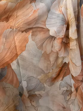 Paris sjal aprikos mönstrad