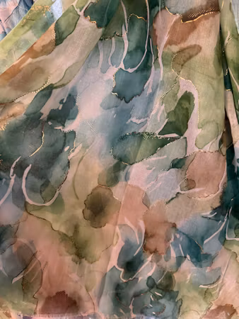 Paris sjal ljusgrön blommig