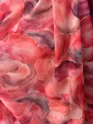 Paris sjal fuchsia mönstrad