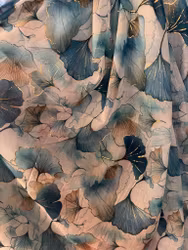 Paris sjal blå blad