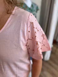 Villa v-neck topp rosa