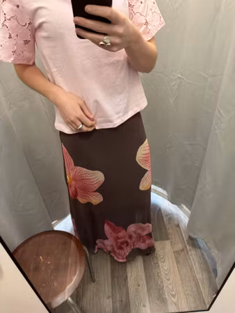 Lea mesh maxi kjol brun