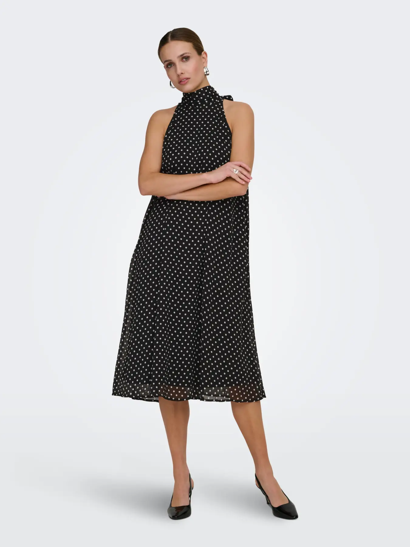 Polka midklänning svart