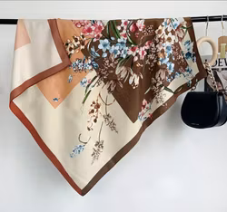 Paris scarf brun blommig