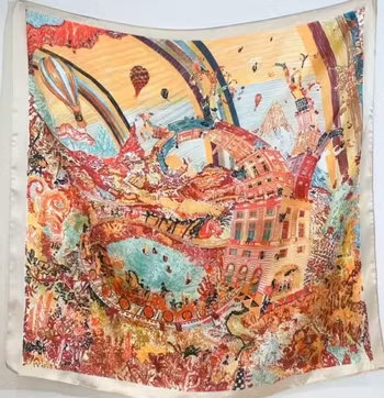 Paris scarf city orange