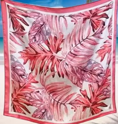Paris scarf palmblad rosa