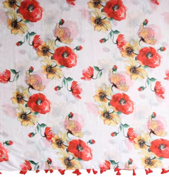 Paris sjal röd blommig