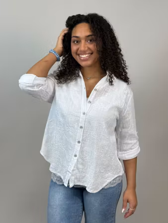 Kelly skjorta brodyr vit