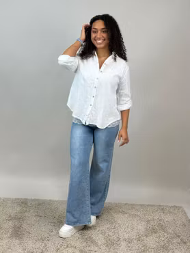 Kelly skjorta brodyr vit