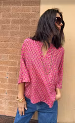 Luna flared blus savannah pink