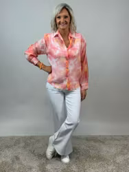 Fanny skjortblus rosa/aprikos