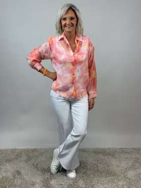 Fanny skjortblus rosa/aprikos