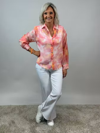 Fanny skjortblus rosa/aprikos