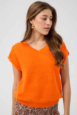 Visa stickad topp orange