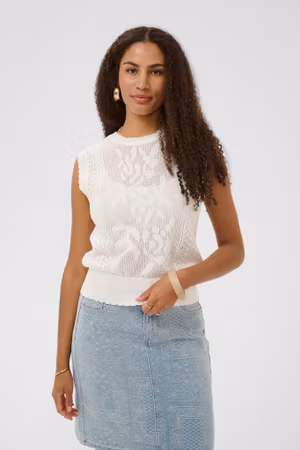 Luki stickad topp vit