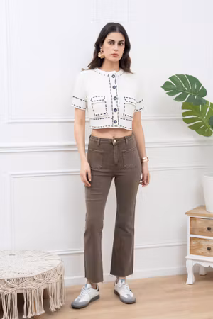 Folyrose 6119 minipockets flare mocka