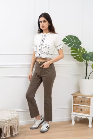 Folyrose 6119 minipockets flare mocka