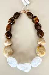 Mix brun/nougat/vit chunky halsband