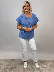 Ylva stretchbyxa ankel vit