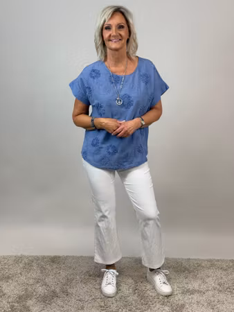 Ylva stretchbyxa ankel vit