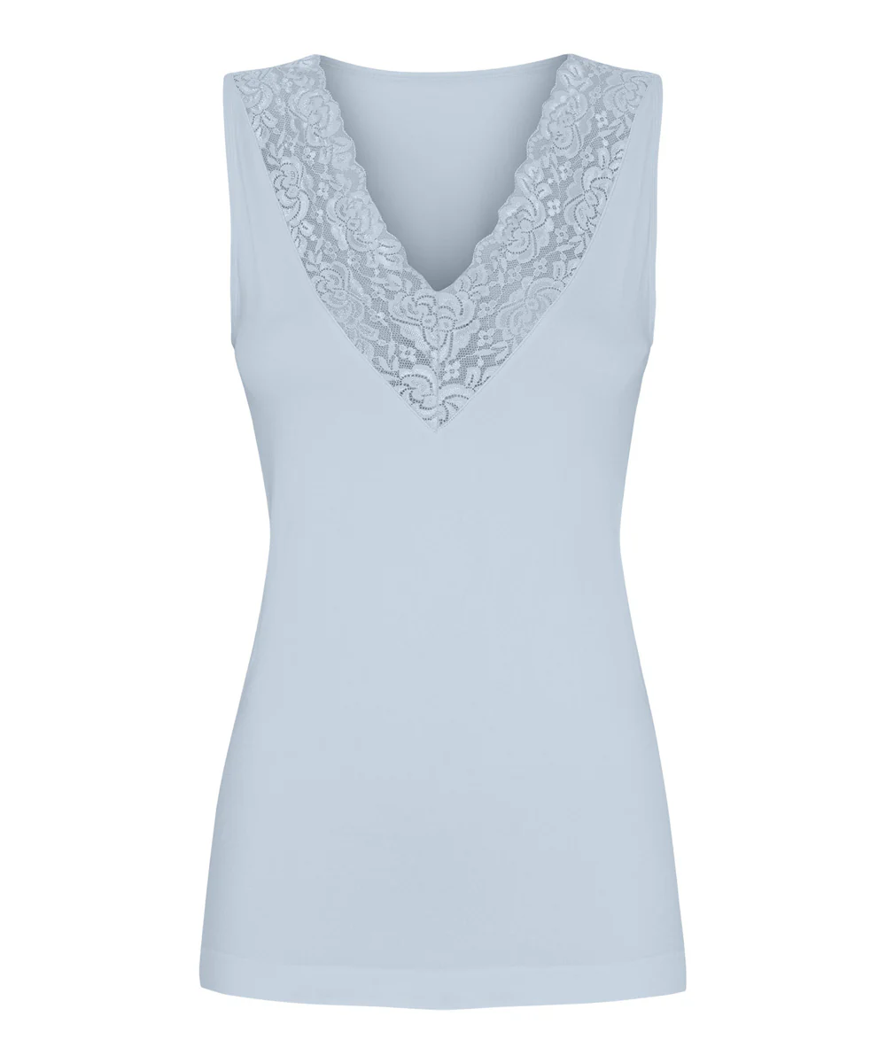 Nilla V-neck topp ljusblå