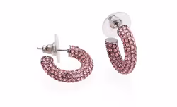 Lola crystal hoop ljusrosa/silver