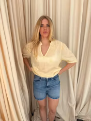 Emma kortärmad blus gul