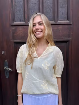Emma kortärmad blus gul