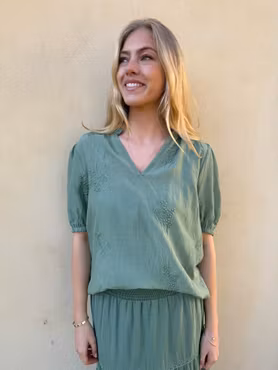 Emma kortärmad blus army