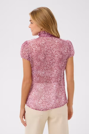Lilja kråsblus kortärmad raspberry rose