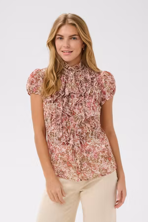 Lilja kråsblus kortärmad ballerina brushed
