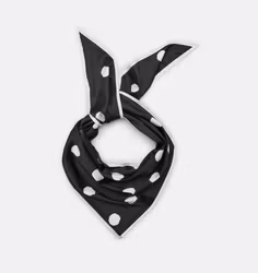 Elena triangel scarf vit/svart prickig