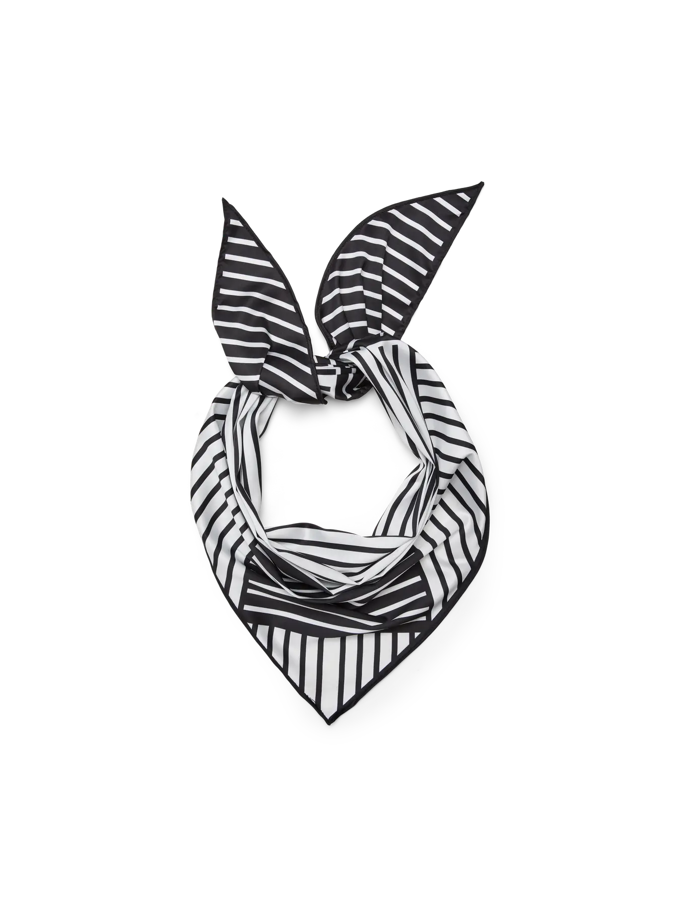 Elena triangel scarf vit/svart randig