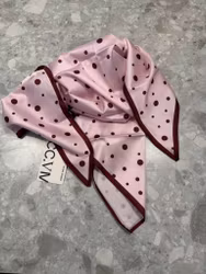 Elena triangel scarf rosa/vinröd prickig