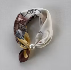 Scarf magnet vit/gul/brun/rosa