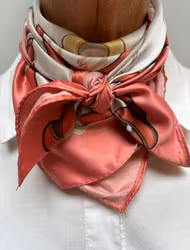 Scarf satin korall mönstrad