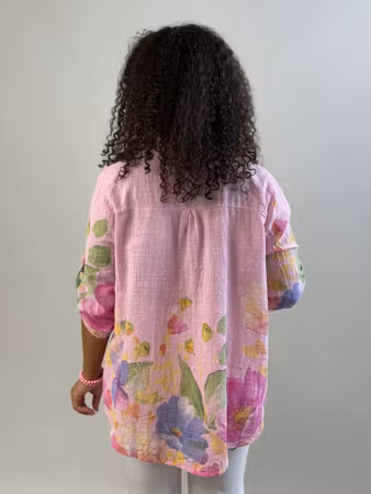 Sandra blus rosa mönstrad