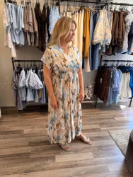 Lizette klänning batik blå/sand