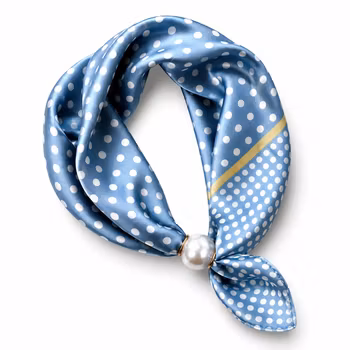 Scarf magnet blå prickig