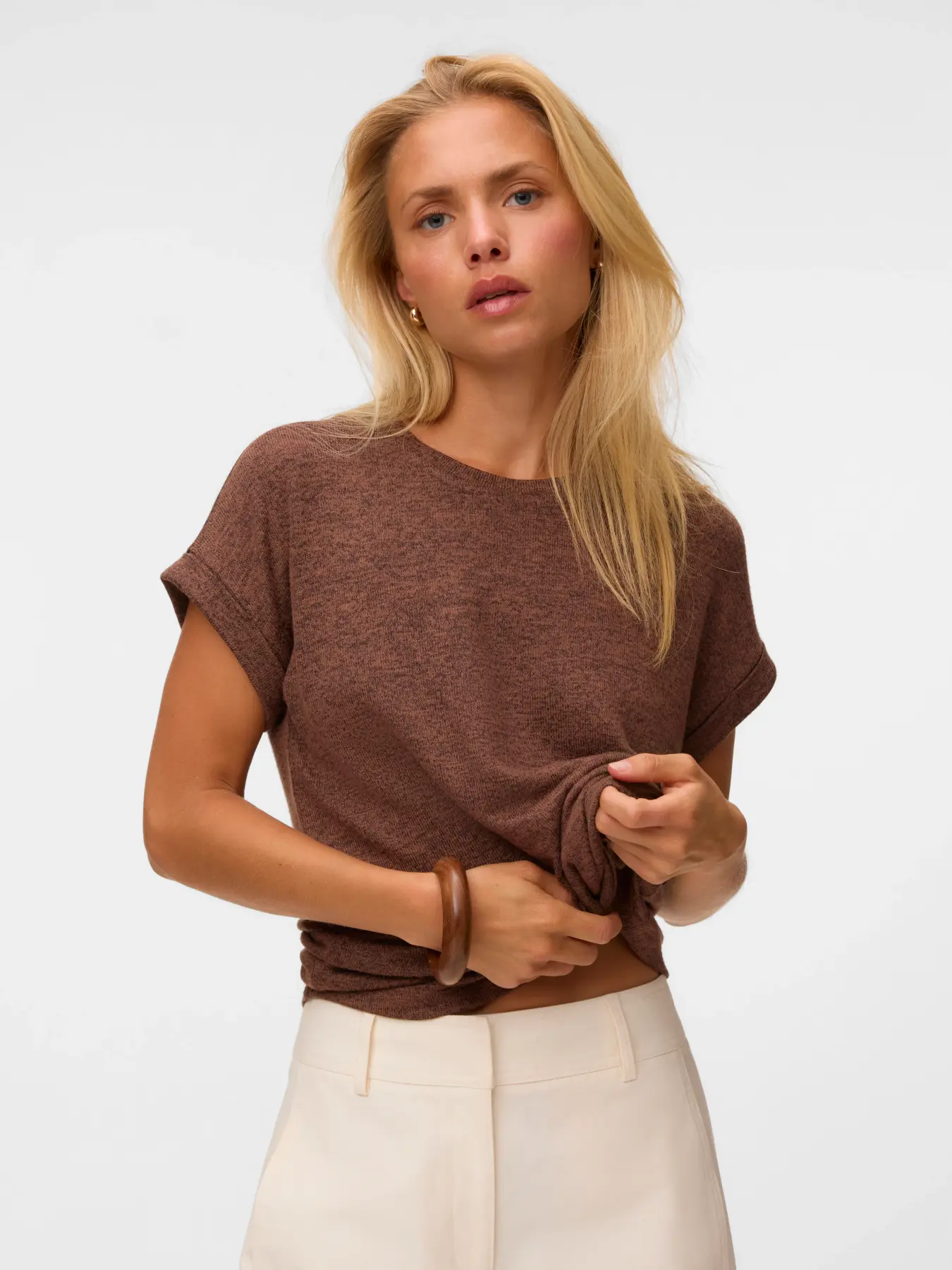 Brianna topp cocoa brown melange
