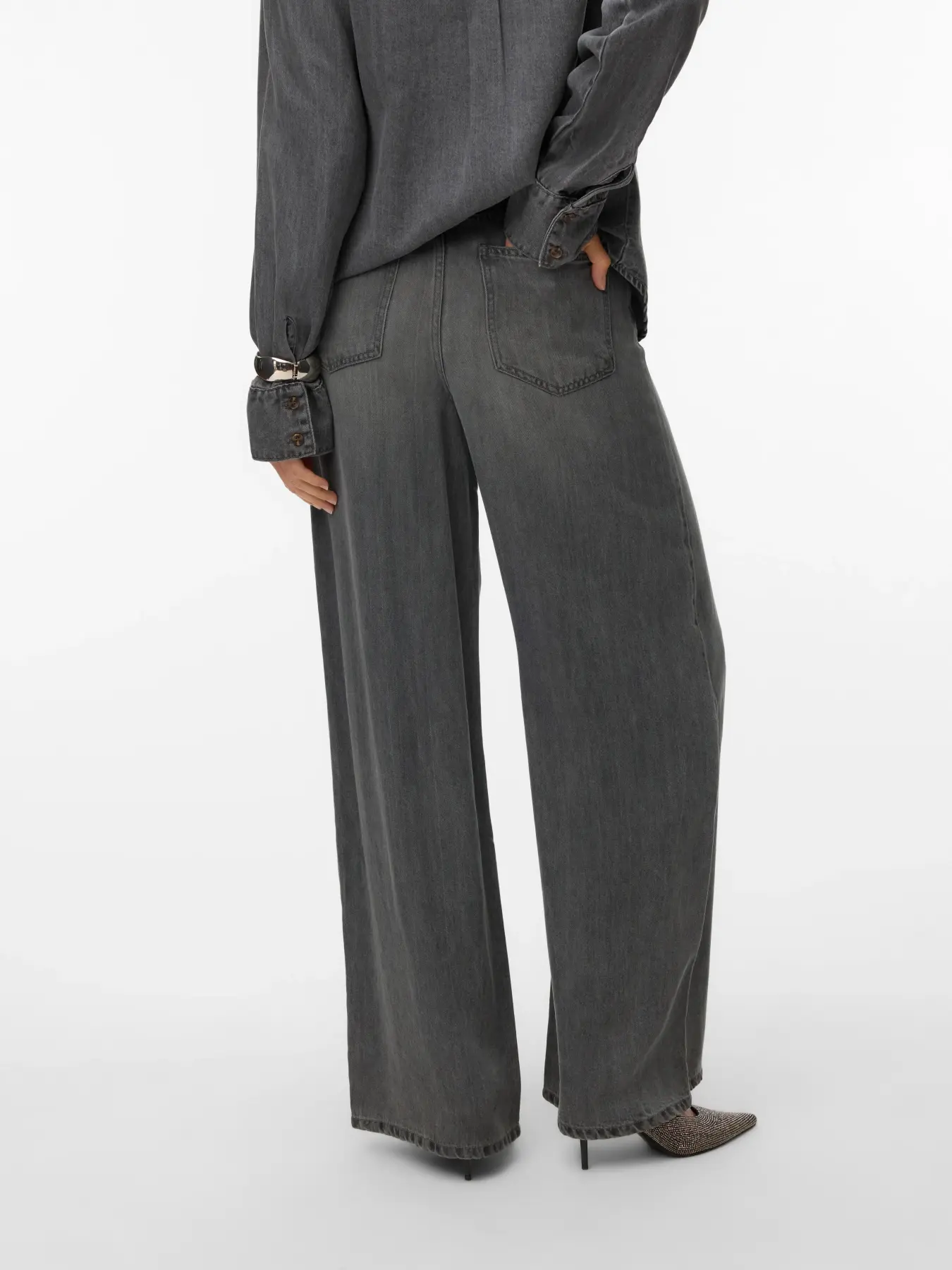 Elina wide jeans grå
