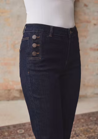 Como buttom jeans unwashed denim